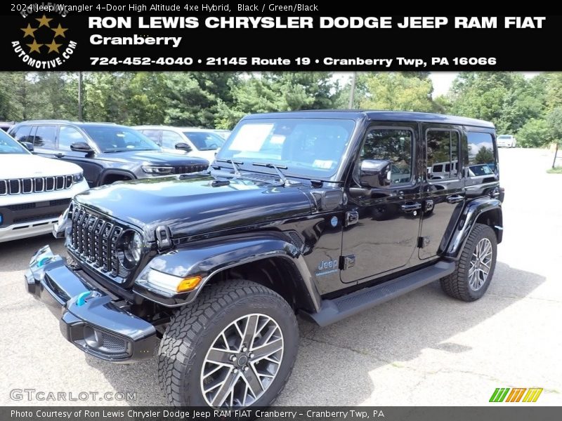 Black / Green/Black 2024 Jeep Wrangler 4-Door High Altitude 4xe Hybrid