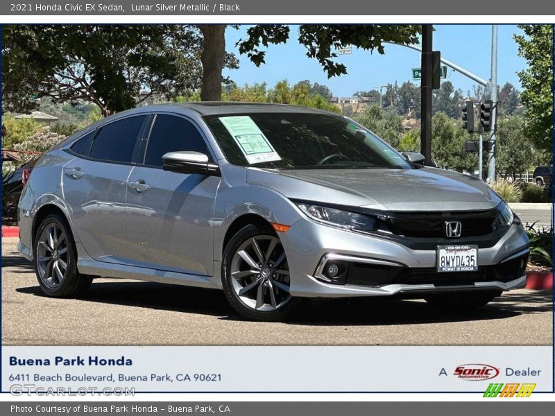 Lunar Silver Metallic / Black 2021 Honda Civic EX Sedan