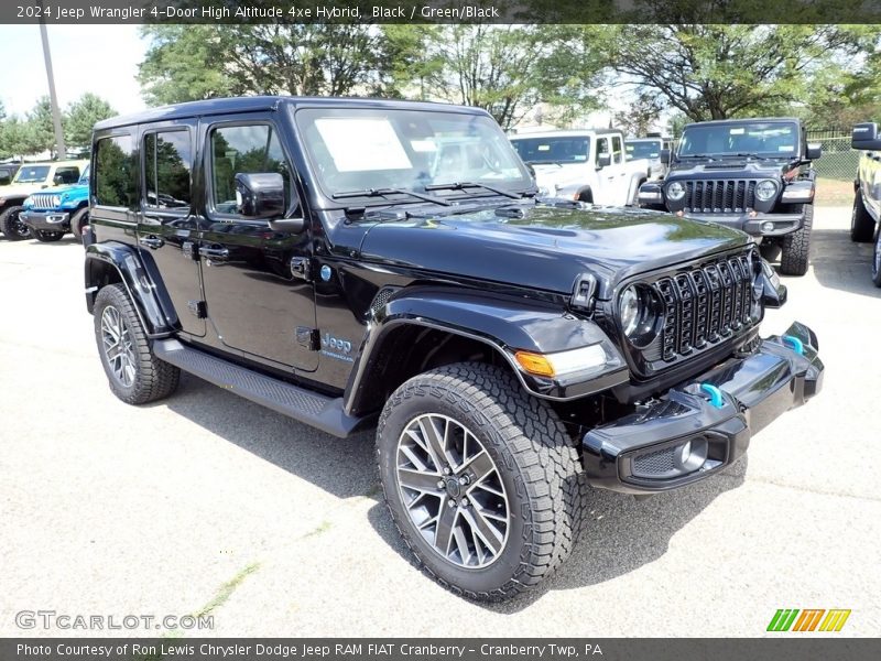 Black / Green/Black 2024 Jeep Wrangler 4-Door High Altitude 4xe Hybrid