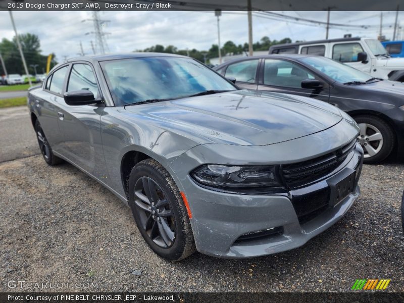 Destroyer Gray / Black 2019 Dodge Charger SXT AWD
