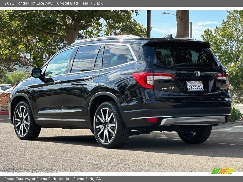 Crystal Black Pearl / Black 2021 Honda Pilot Elite AWD