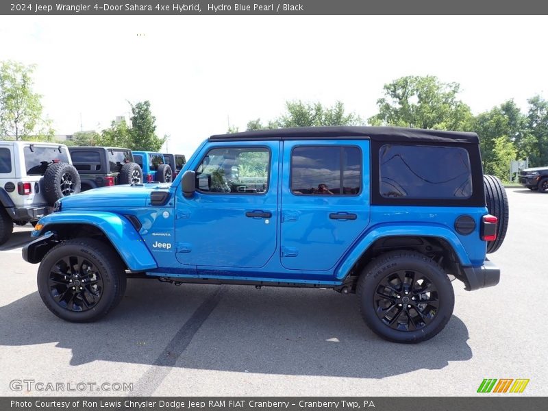 Hydro Blue Pearl / Black 2024 Jeep Wrangler 4-Door Sahara 4xe Hybrid