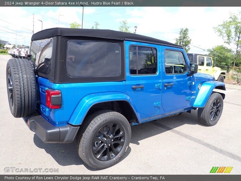 Hydro Blue Pearl / Black 2024 Jeep Wrangler 4-Door Sahara 4xe Hybrid