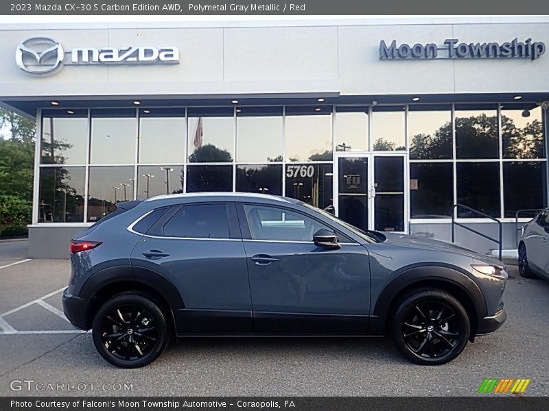 Polymetal Gray Metallic / Red 2023 Mazda CX-30 S Carbon Edition AWD