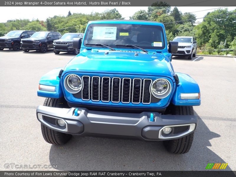 Hydro Blue Pearl / Black 2024 Jeep Wrangler 4-Door Sahara 4xe Hybrid
