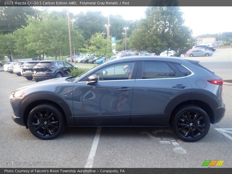 Polymetal Gray Metallic / Red 2023 Mazda CX-30 S Carbon Edition AWD