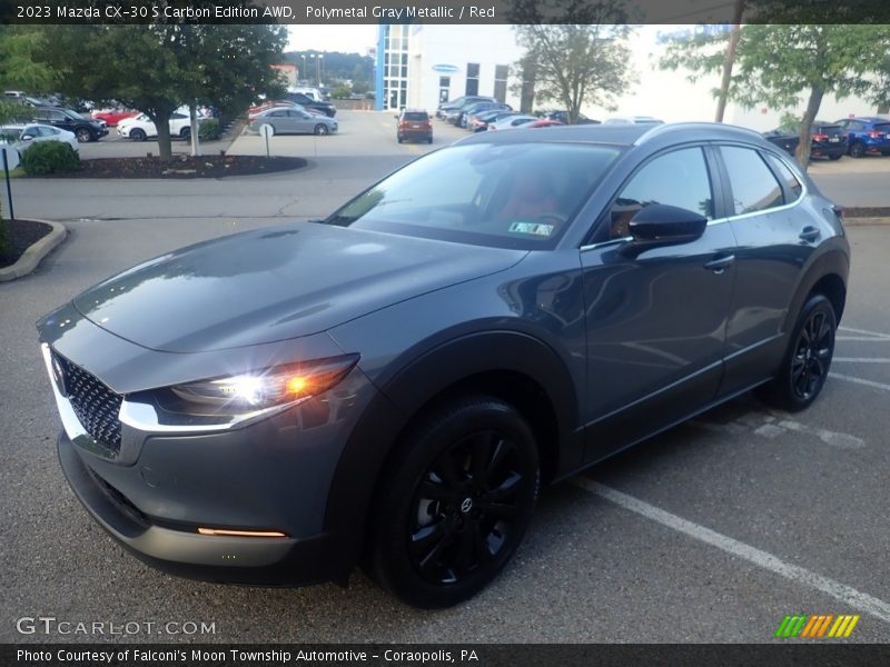 Polymetal Gray Metallic / Red 2023 Mazda CX-30 S Carbon Edition AWD