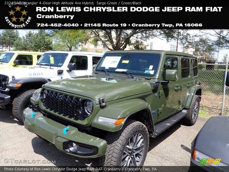 Sarge Green / Green/Black 2024 Jeep Wrangler 4-Door High Altitude 4xe Hybrid