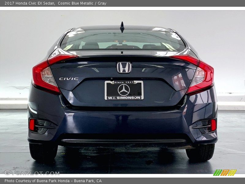Cosmic Blue Metallic / Gray 2017 Honda Civic EX Sedan