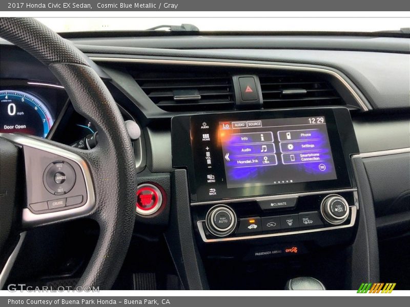 Cosmic Blue Metallic / Gray 2017 Honda Civic EX Sedan