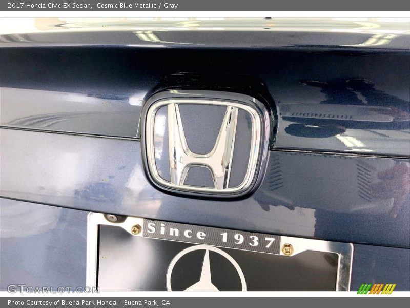 Cosmic Blue Metallic / Gray 2017 Honda Civic EX Sedan