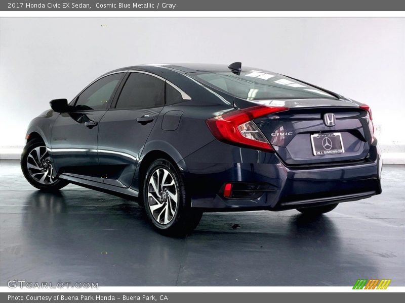 Cosmic Blue Metallic / Gray 2017 Honda Civic EX Sedan