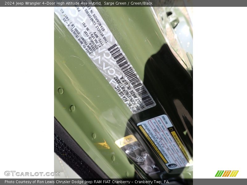 Sarge Green / Green/Black 2024 Jeep Wrangler 4-Door High Altitude 4xe Hybrid