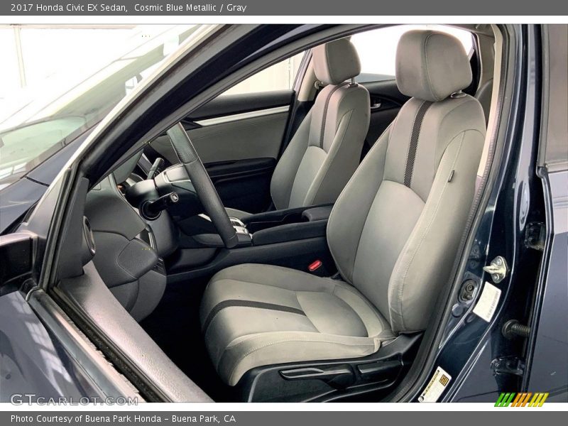 Cosmic Blue Metallic / Gray 2017 Honda Civic EX Sedan