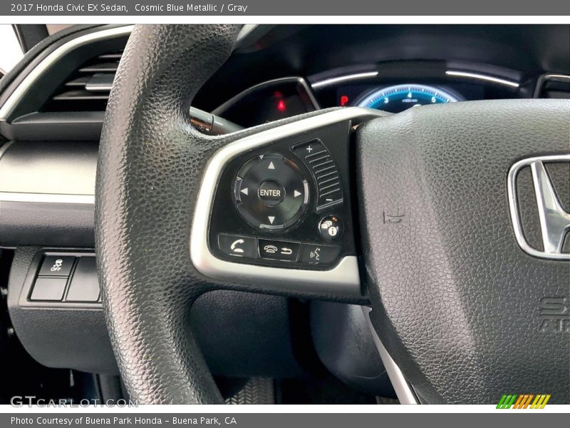 Cosmic Blue Metallic / Gray 2017 Honda Civic EX Sedan