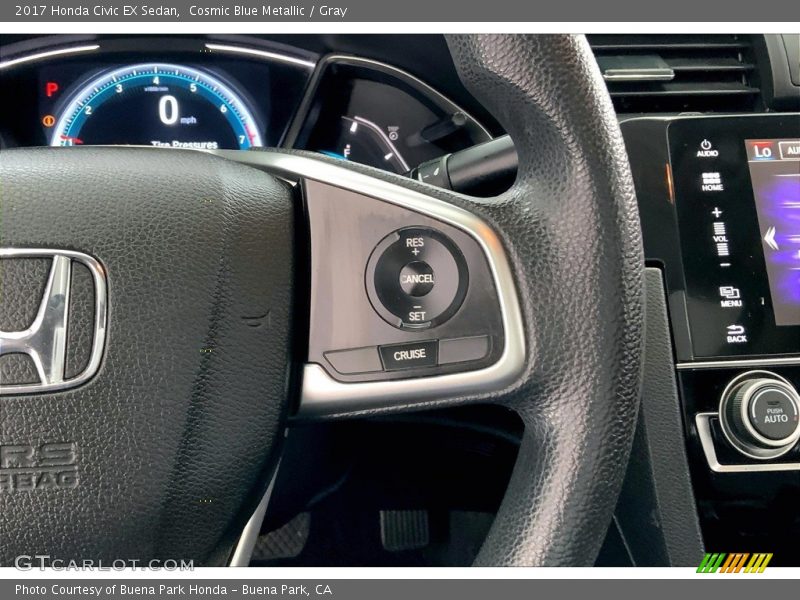 Cosmic Blue Metallic / Gray 2017 Honda Civic EX Sedan