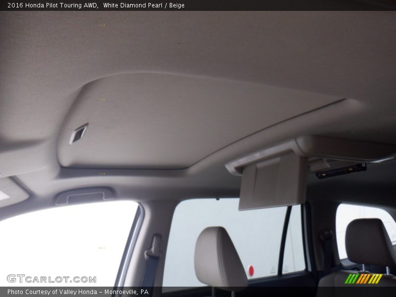 White Diamond Pearl / Beige 2016 Honda Pilot Touring AWD