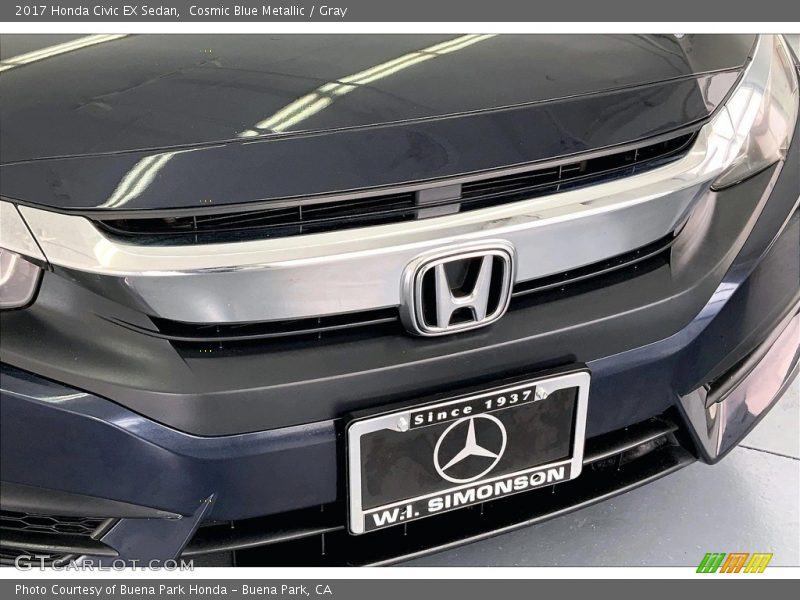 Cosmic Blue Metallic / Gray 2017 Honda Civic EX Sedan