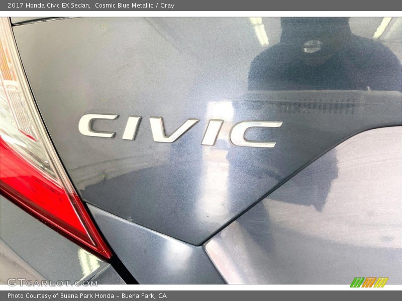 Cosmic Blue Metallic / Gray 2017 Honda Civic EX Sedan