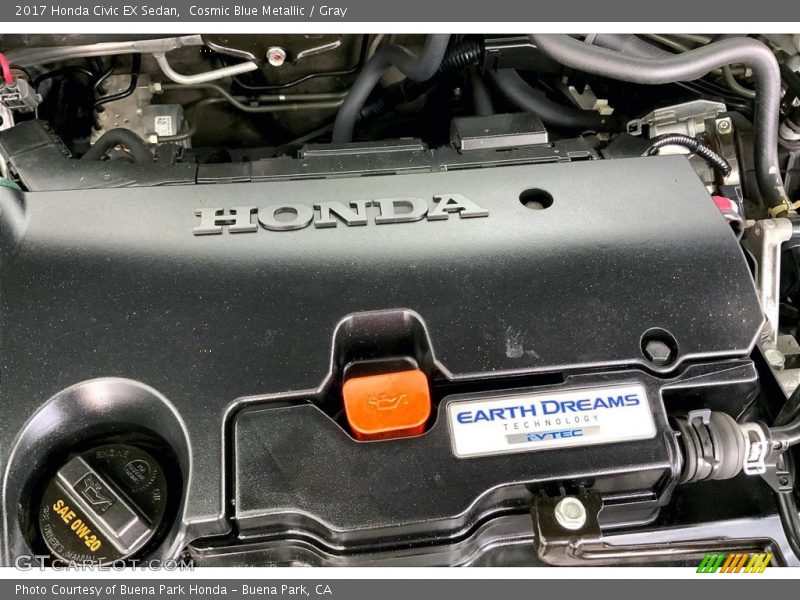 Cosmic Blue Metallic / Gray 2017 Honda Civic EX Sedan