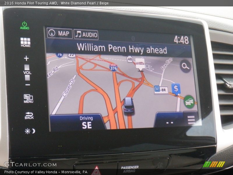 Navigation of 2016 Pilot Touring AWD