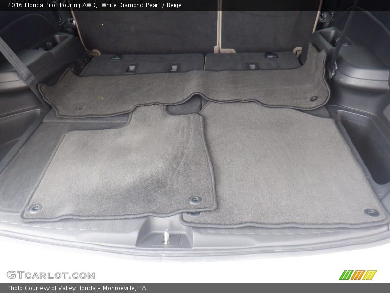 White Diamond Pearl / Beige 2016 Honda Pilot Touring AWD