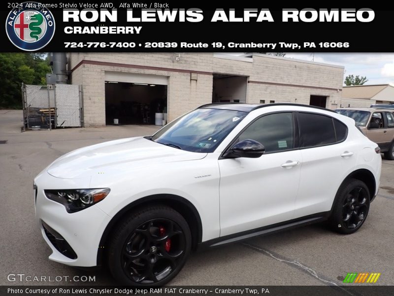 Alfa White / Black 2024 Alfa Romeo Stelvio Veloce AWD