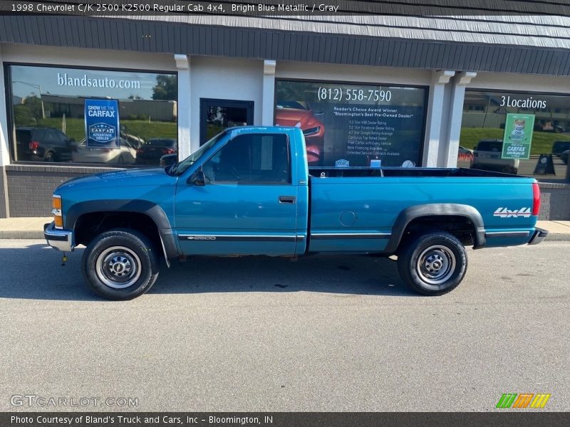 Bright Blue Metallic / Gray 1998 Chevrolet C/K 2500 K2500 Regular Cab 4x4