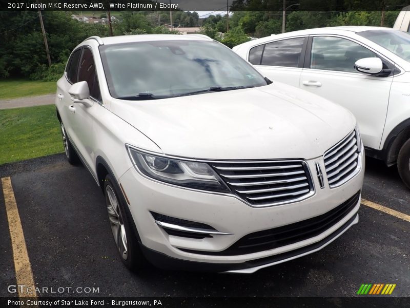 White Platinum / Ebony 2017 Lincoln MKC Reserve AWD