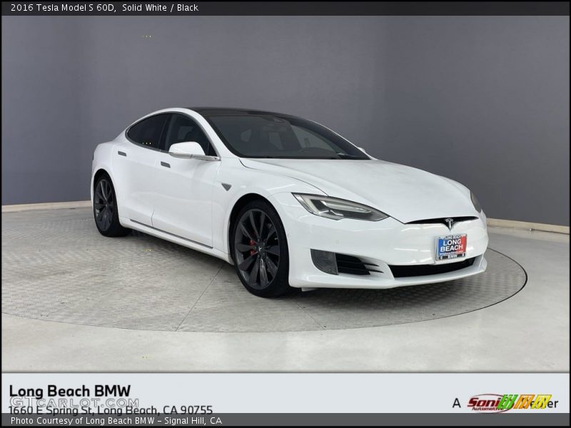 Solid White / Black 2016 Tesla Model S 60D