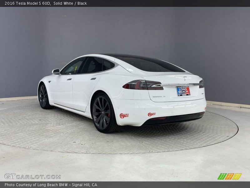 Solid White / Black 2016 Tesla Model S 60D