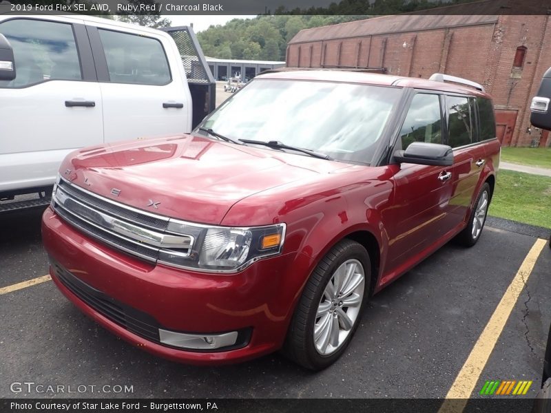 Ruby Red / Charcoal Black 2019 Ford Flex SEL AWD
