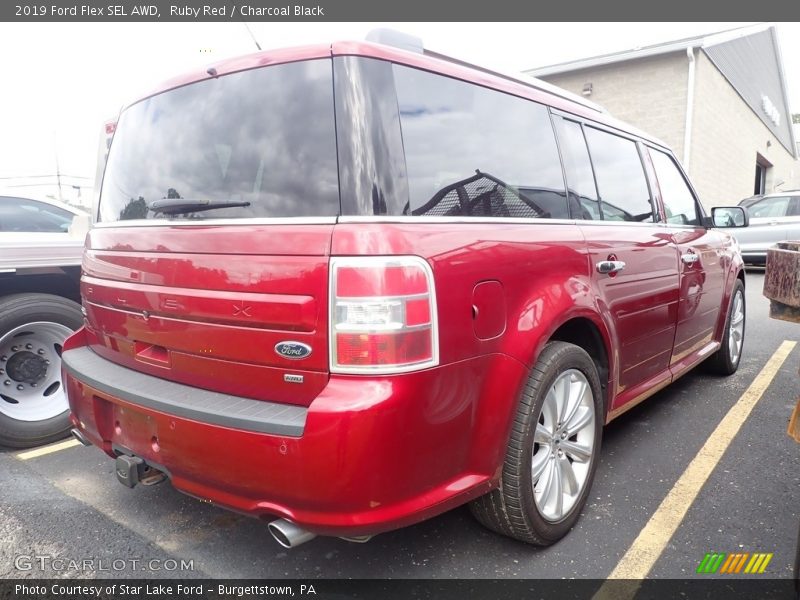 Ruby Red / Charcoal Black 2019 Ford Flex SEL AWD