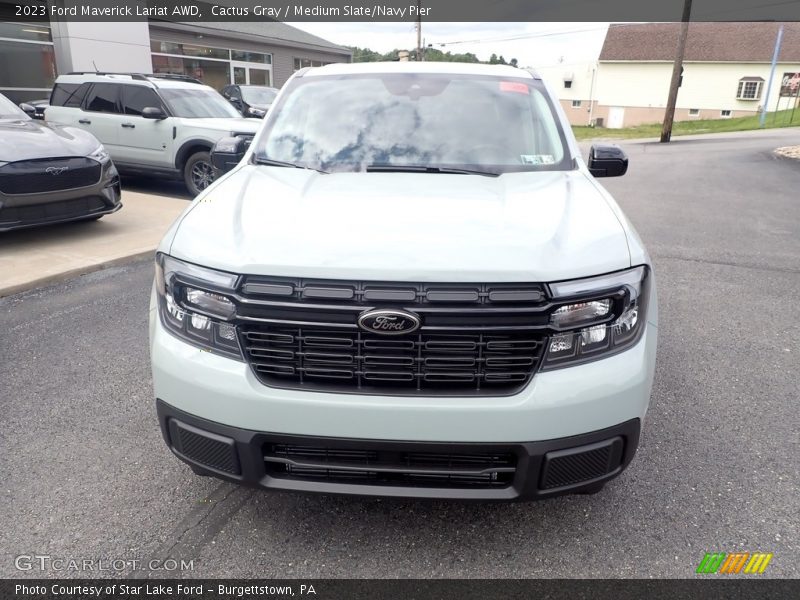 Cactus Gray / Medium Slate/Navy Pier 2023 Ford Maverick Lariat AWD