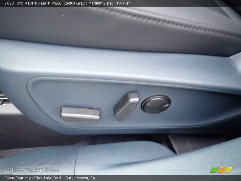 Cactus Gray / Medium Slate/Navy Pier 2023 Ford Maverick Lariat AWD