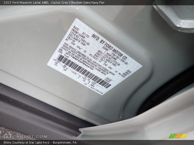 2023 Maverick Lariat AWD Cactus Gray Color Code NE