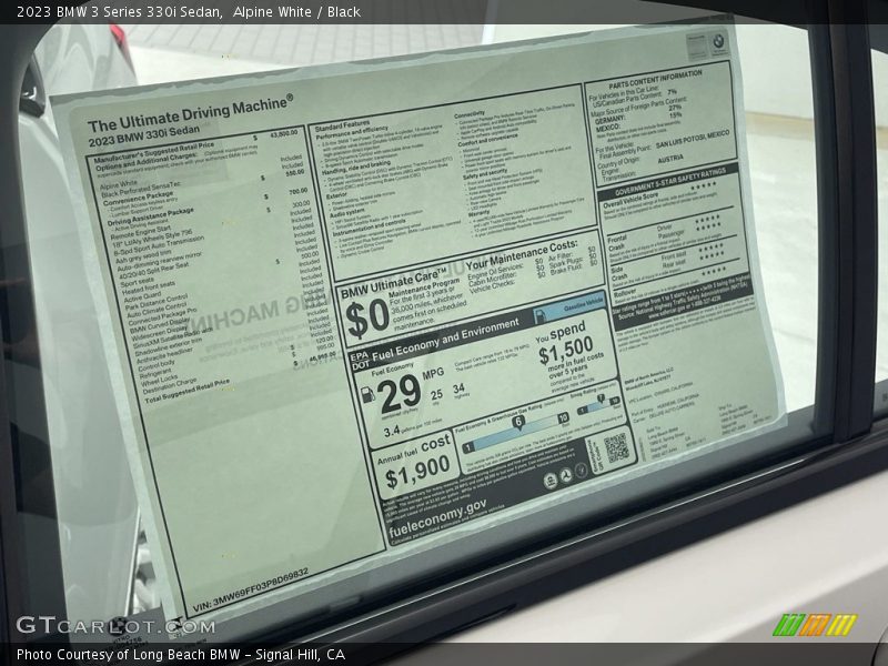 Alpine White / Black 2023 BMW 3 Series 330i Sedan