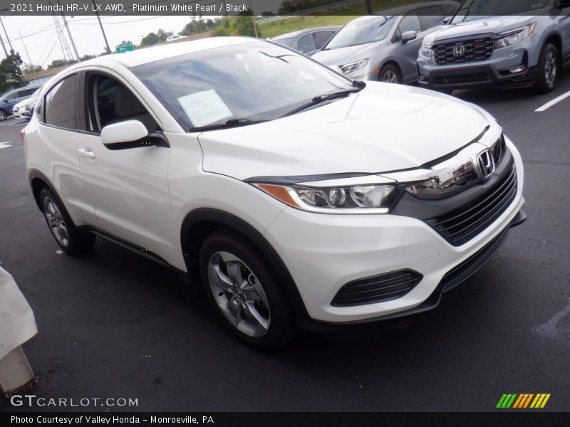 Platinum White Pearl / Black 2021 Honda HR-V LX AWD