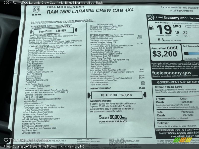  2024 1500 Laramie Crew Cab 4x4 Window Sticker