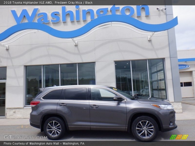Predawn Gray Mica / Black 2018 Toyota Highlander XLE AWD