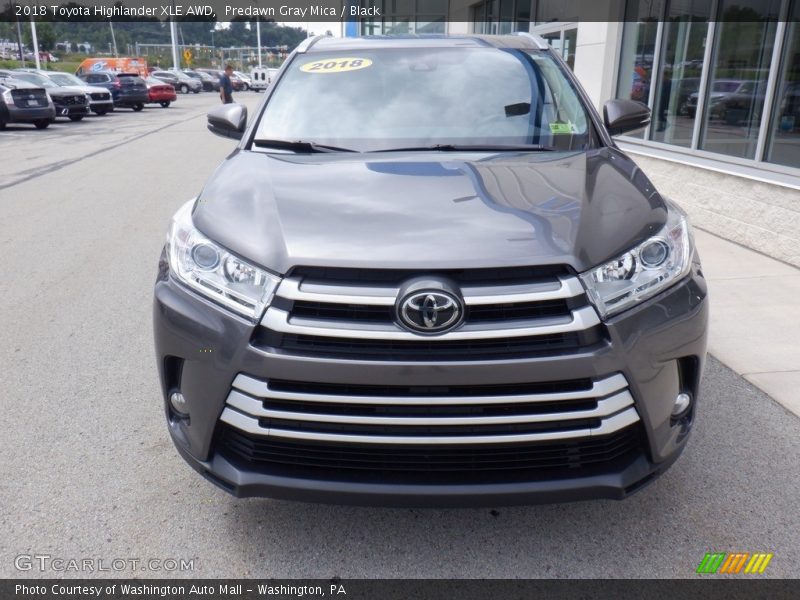 Predawn Gray Mica / Black 2018 Toyota Highlander XLE AWD