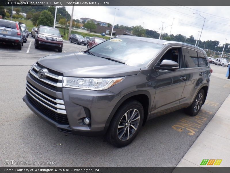 Predawn Gray Mica / Black 2018 Toyota Highlander XLE AWD