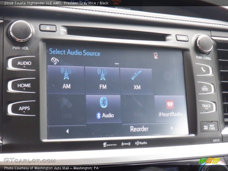 Predawn Gray Mica / Black 2018 Toyota Highlander XLE AWD