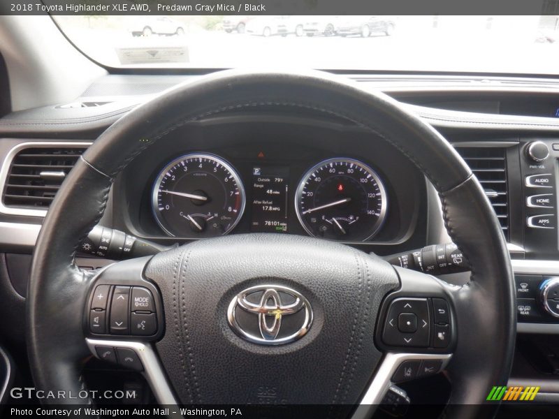 Predawn Gray Mica / Black 2018 Toyota Highlander XLE AWD