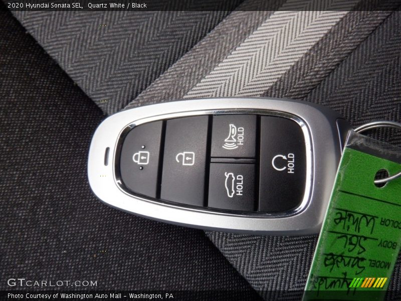 Quartz White / Black 2020 Hyundai Sonata SEL