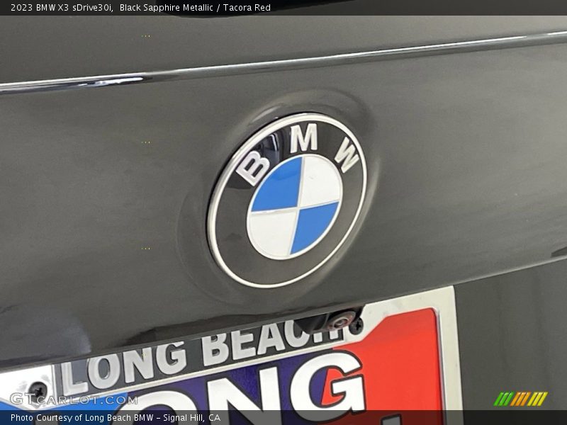 Black Sapphire Metallic / Tacora Red 2023 BMW X3 sDrive30i