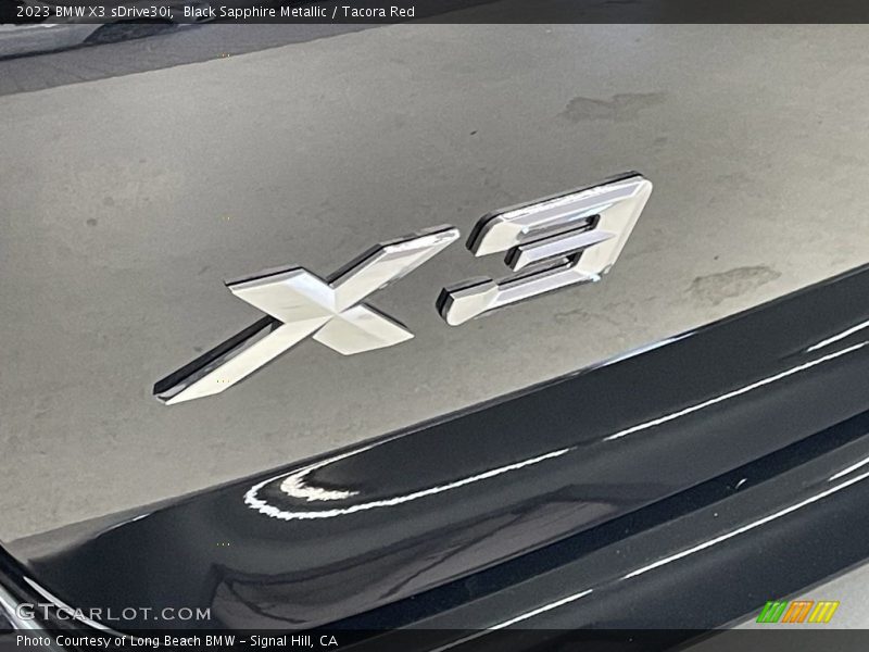 Black Sapphire Metallic / Tacora Red 2023 BMW X3 sDrive30i