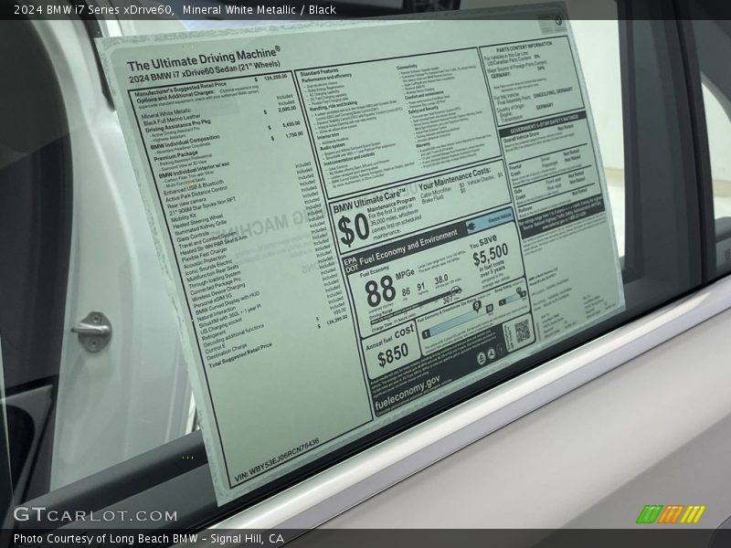  2024 i7 Series xDrive60 Window Sticker