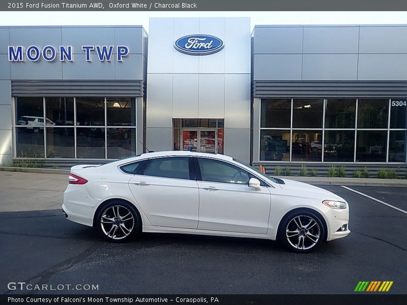 Oxford White / Charcoal Black 2015 Ford Fusion Titanium AWD