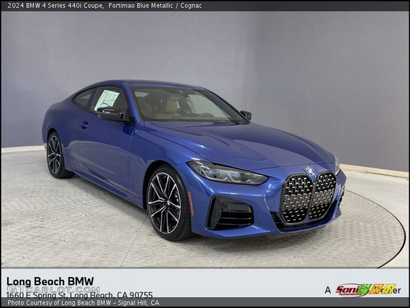 Portimao Blue Metallic / Cognac 2024 BMW 4 Series 440i Coupe